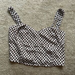 Abercrombie & Fitch Checkered Cropped Tank Size M NWOT